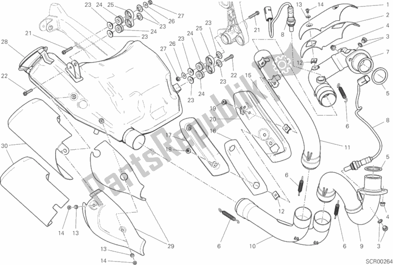 Todas las partes para Sistema De Escape de Ducati Monster 797 Thailand USA 2020